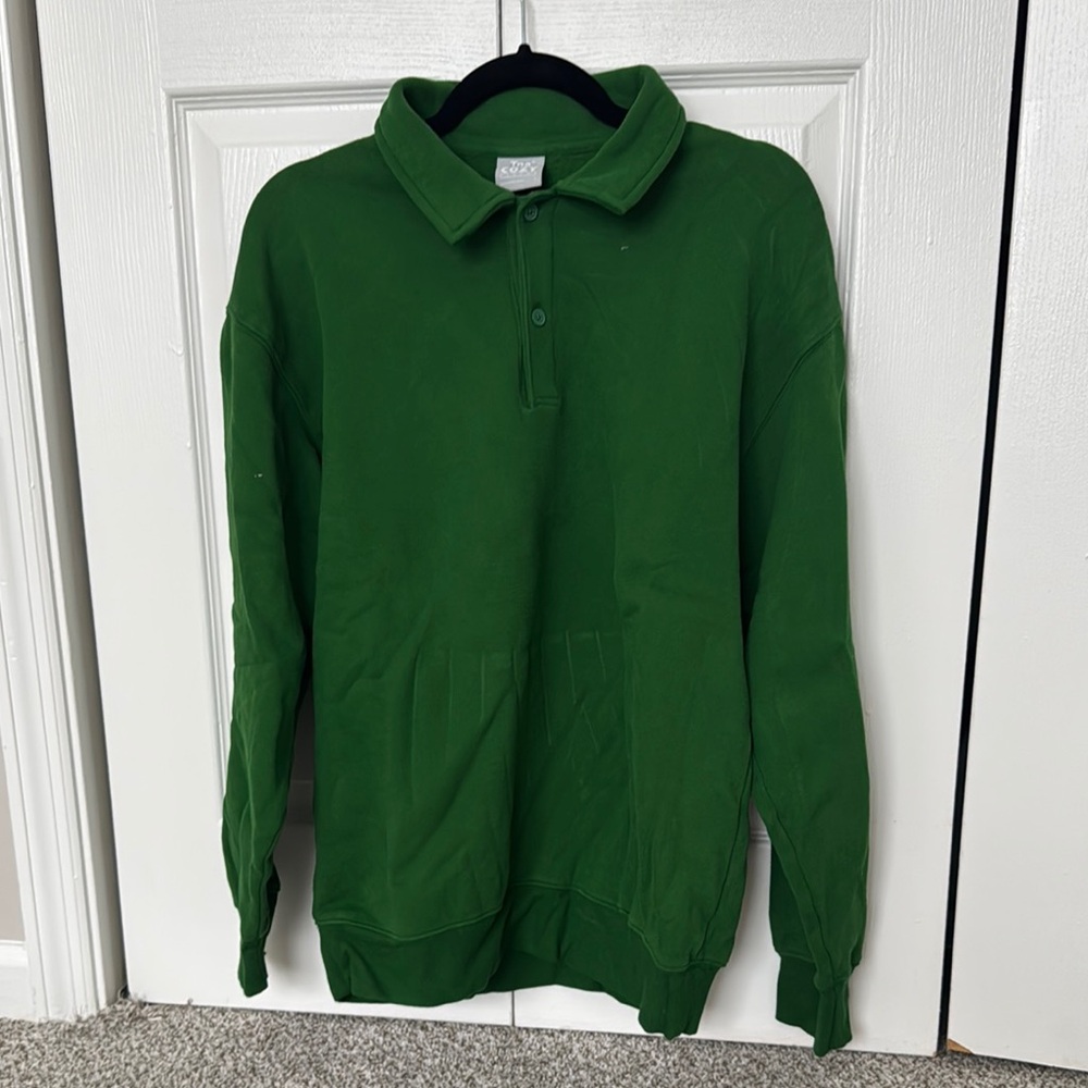 Aritzia TNA Green Polo Sweatshirt